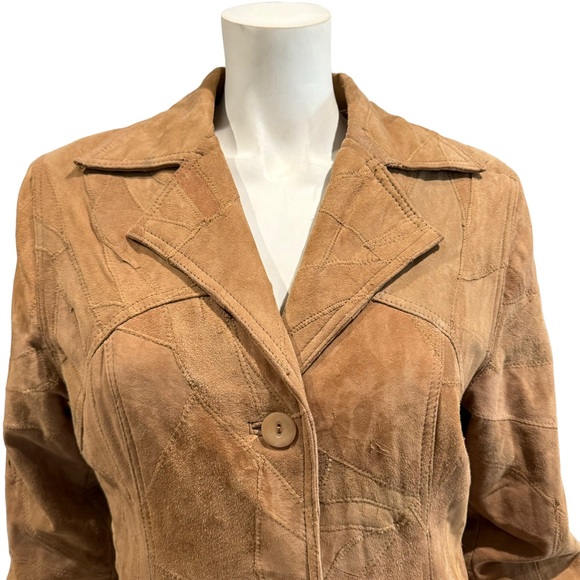 Vintage Tan Suede Western Patchwork Jacket - Picture 3 of 11